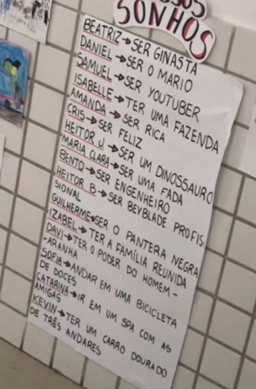 Lista de sonhos, reprodução do twitter (Reprodução/Internet) Lista de sonhos, reprodução do twitter (Reprodução/Internet)