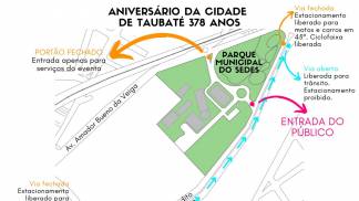 aniversário de taubaté mapa