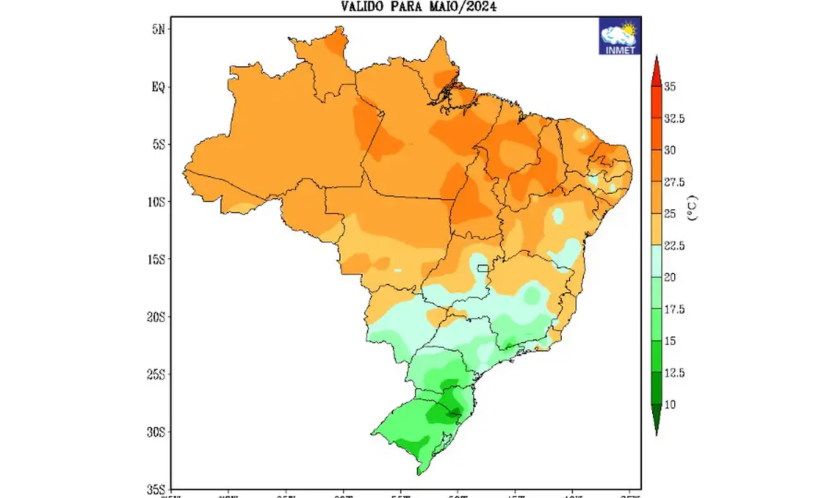 Inmet prevê queda das temperaturas para áreas do RS e SC